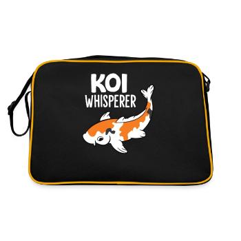 Koi-Flüsterer Aquarium Japanische Koi - Retro Tasche - Schwarz/Gold - Hinten