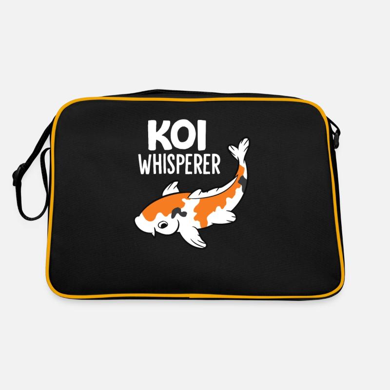 Koi-Flüsterer Aquarium Japanische Koi - Retro Tasche - Schwarz/Gold