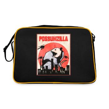 Possumzilla - Funny Trash Gang Opossum - Retro Bag - black/gold - Back