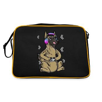 Hollandse Herdershond Chien Gamer Néerlandais - Sac Retro - noir/or - Dos