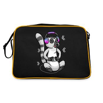 Katta Lemur Jeu Vidéo Jeu Joueur Katta Primate - Sac Retro - noir/or - Dos
