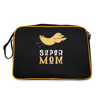 Super Mom - Retro Tasche - Schwarz/Gold - Hinten