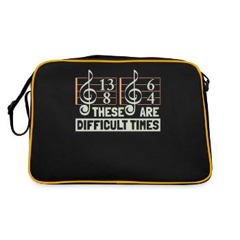 These Are Difficult Times Music Lover - Retro Bag - black/gold - Back