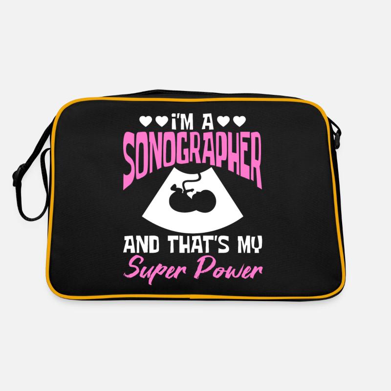 Ich Bin Ein Sonograph - Retro Tasche - Schwarz/Gold
