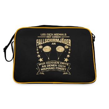 Never mess with a paratrooper - Retro Bag - black/gold - Back