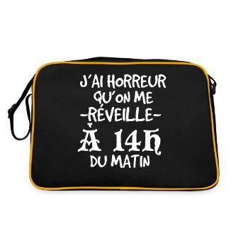 14h du Matin Humour Cadeau Ado Geek - Sac Retro - noir/or - Dos