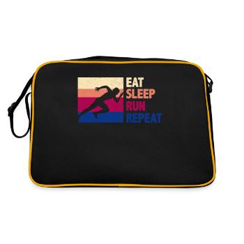 Fun Running Runner Run Gift - Retro Bag - black/gold - Back