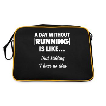 Fun Running Runner Run Gift - Retro Bag - black/gold - Back