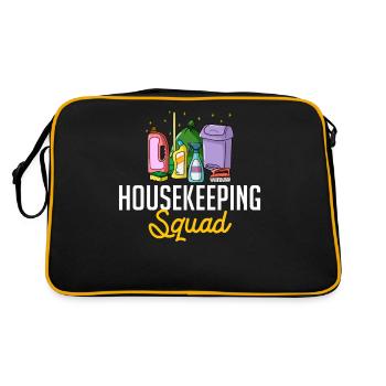 Reinigungskraft Reinigung Putzfrau Raumpfleger - Retro Tasche - Schwarz/Gold - Hinten
