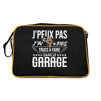 Dad Handyman Humor Ich kann Garage nicht verschenken - Retro Tasche - Schwarz/Gold - Hinten