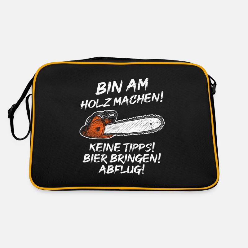 Bin am Holz machen Retro Tasche