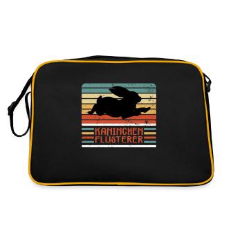 Hase Hasen Kaninchen Flüsterer Haustier Karnickel - Retro Tasche - Schwarz/Gold - Hinten