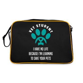 Funny Veterinary Student Veterinary Medicine Student - Retro Bag - black/gold - Back