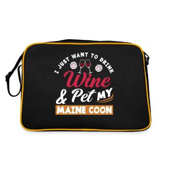 Maine Coon Chat - Sac Retro - noir/or - Dos