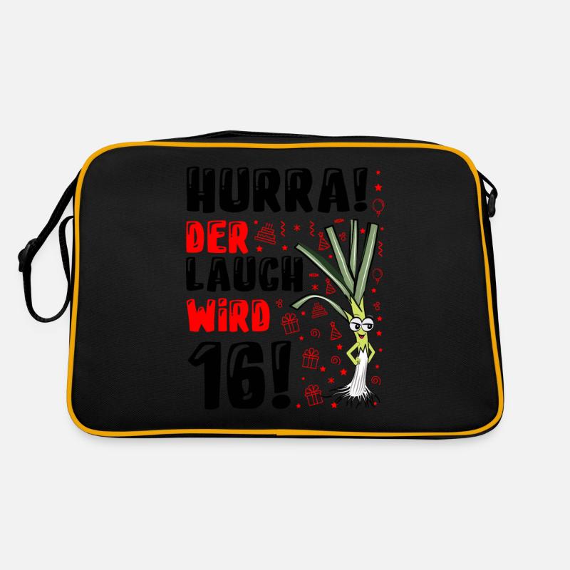 16 Geburtstag Junge Gag Geschenk Ehrenlauch - Retro Tasche - Schwarz/Gold