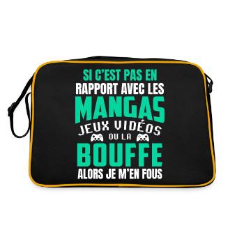 Cadeau Ado Geek Garçon Otaku Manga Et Jeux Vidéo - Sac Retro - noir/or - Dos