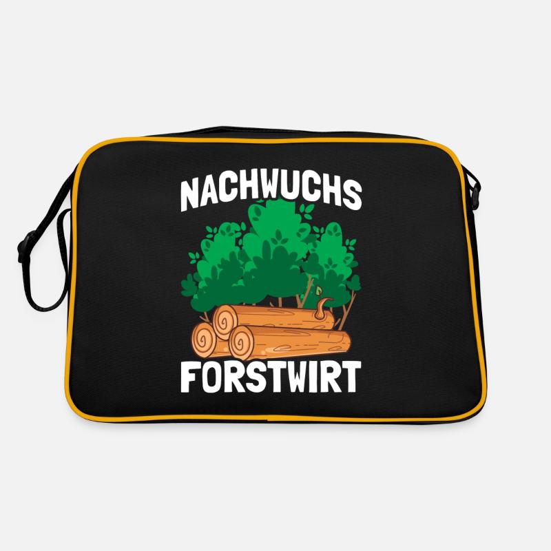Nachwuchs Forstwirt Holz machen - Retro Tasche - Schwarz/Gold