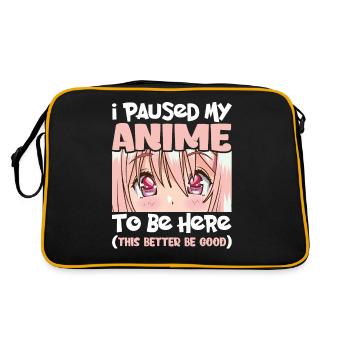 J’ai mis en pause mon anime pour être ici animation japonaise - Sac Retro - noir/or - Dos