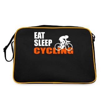 EAT. SLEEP. CYCLING. REPEAT. - Retro Tasche - Schwarz/Gold - Hinten