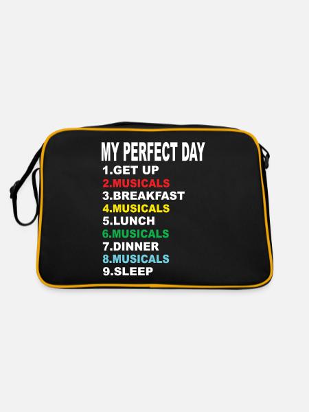 Mein Perfekter Tag Musicals - Retro Tasche - Schwarz/Gold - Hinten
