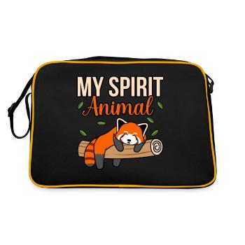 Mon Animal Pandas Roux Mignon - Sac Retro - noir/or - Dos
