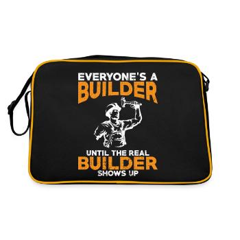Everyone 's a Builder - Builder thirt Gifts - Retro Bag - black/gold - Back
