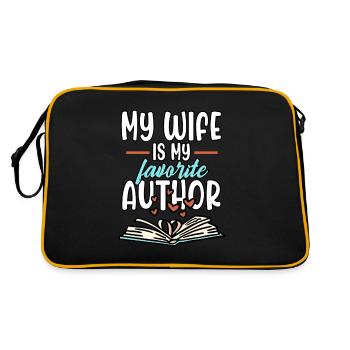 Husband My Wife Is My Favorite Author Novel Story - Retro Tasche - Schwarz/Gold - Hinten