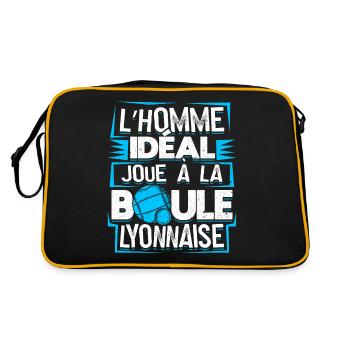Joueur De Boule Lyonnaise Homme Petanque - Sac Retro - noir/or - Dos