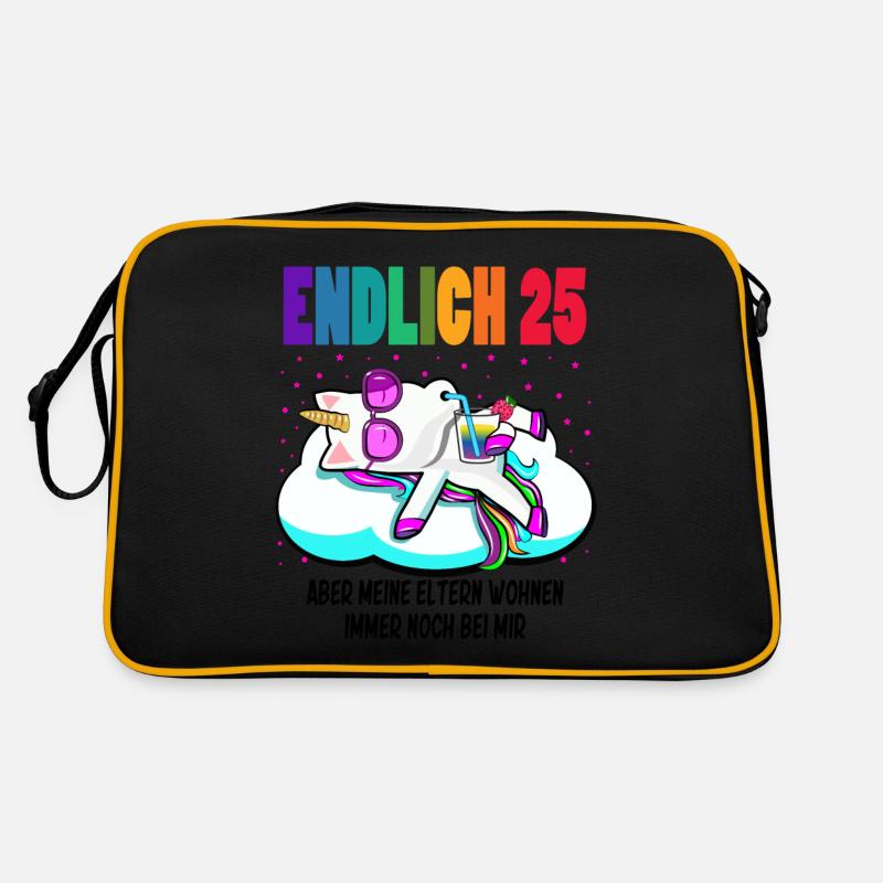 25. Geburtstag Mädchen Geschenk lustig Einhorn Retro Tasche