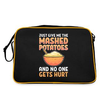 Just Give Me The Mashed Potatoes And No One Gets - Retro Bag - black/gold - Back