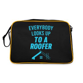 Jeder schaut zu einem Dachdecker Schweißer Tischle - Retro Tasche - Schwarz/Gold - Hinten