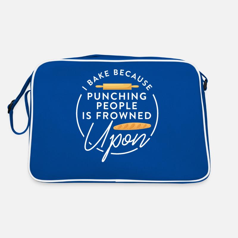 Baker Baking I Bake Because Punching People Is Fro Retro Tasche