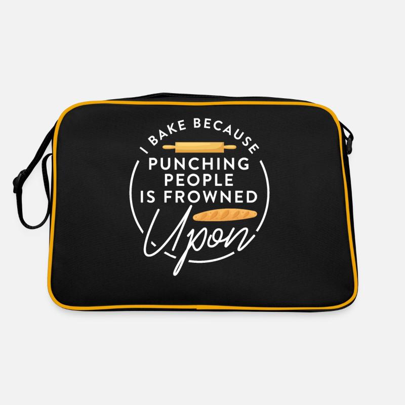 Baker Baking I Bake Because Punching People Is Fro Retro Tasche