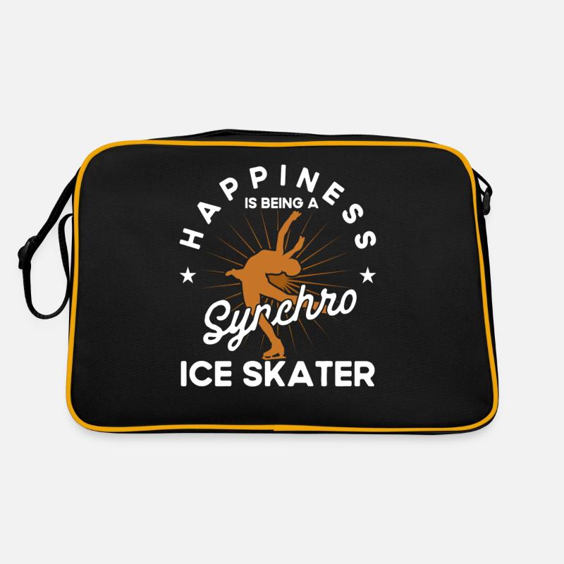 Synchro Gruppe Eiskunstläufer Schlittschuhlaufen Retro Tasche