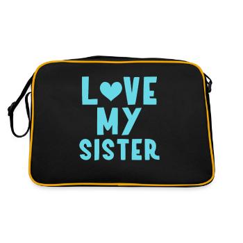 Ich meine Schwester - Retro Tasche - Schwarz/Gold - Hinten