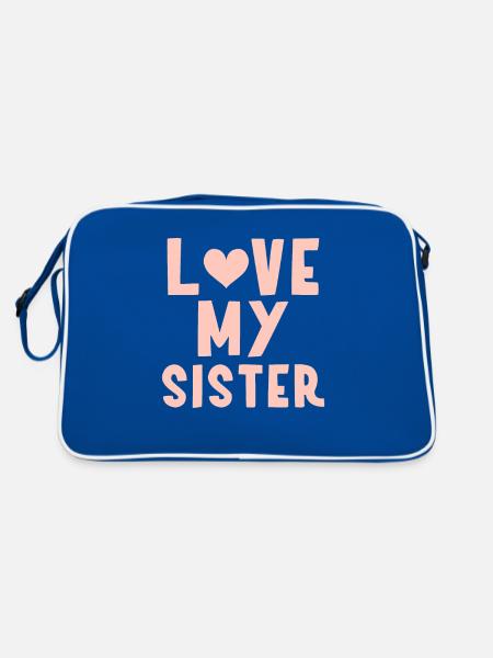 I my sister - Retro Bag - blue/white - Back