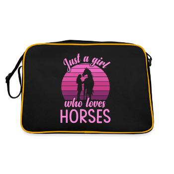 Fille Cheval Pferd Juste Une Fille - Sac Retro - noir/or - Dos