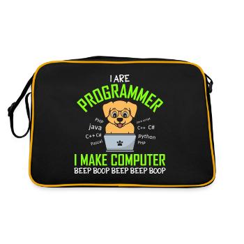 I Are Programmer I Make Computer Beep Boop Dog - Retro Bag - black/gold - Back