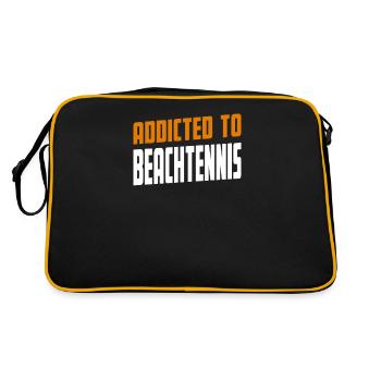 Addicted To Beachtennis Beachtennis Present - Retro Tasche - Schwarz/Gold - Hinten