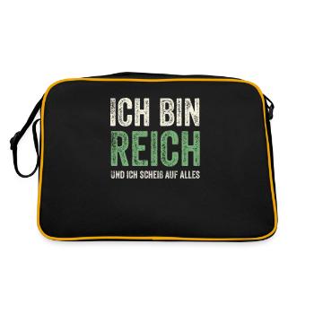 Ich bin Reich und ich scheiß auf alles - Retro Tasche - Schwarz/Gold - Hinten