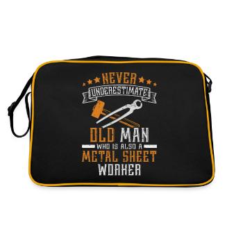 Sheet Metal Working For A Sheet Metal Worker - Retro Bag - black/gold - Back