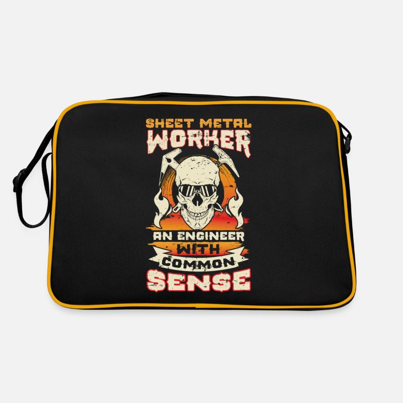Sheet Metal Worker An Engineer With Common Sense - Retro Bag - black/gold