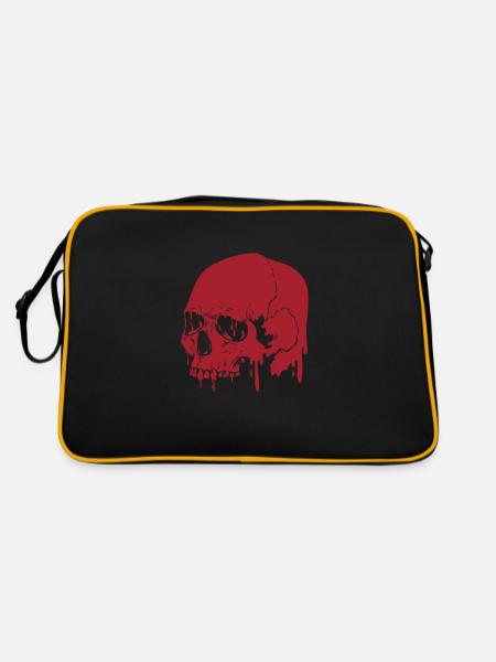 Skull Street Art Graffiti Spray Art - Retro Bag - black/gold - Back