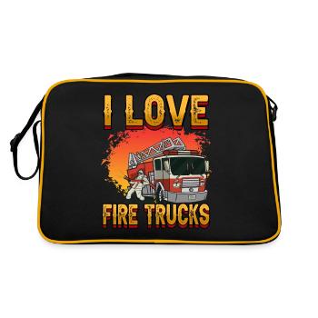 Pompiers J'aime les camions de pompiers - Sac Retro - noir/or - Dos