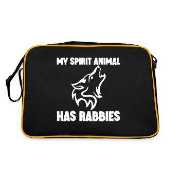 My Spirit Animal Has Rabies 4 - Retro Tasche - Schwarz/Gold - Hinten