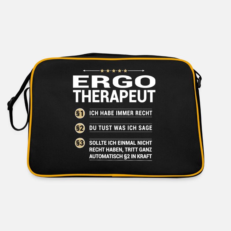 Ergotherapeut Beruf meine eigenen Paragraphen - Retro Tasche - Schwarz/Gold
