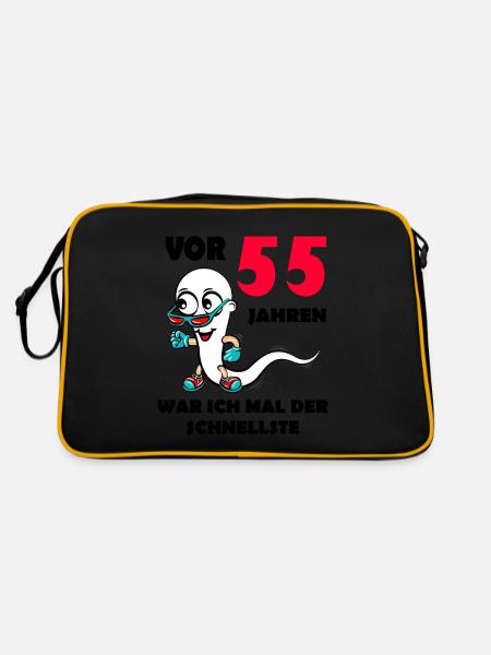 55.Ehrentag 55. Jubiläum Club der alten Säcke 55 - Retro Tasche - Schwarz/Gold - Hinten