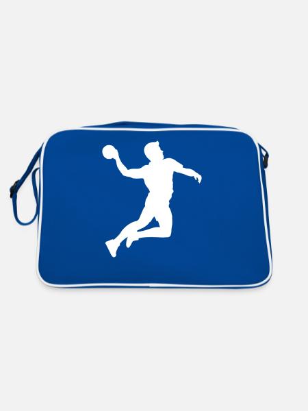 Handball Sport Handball Player Cadeau - Sac Retro - bleu/blanc - Dos