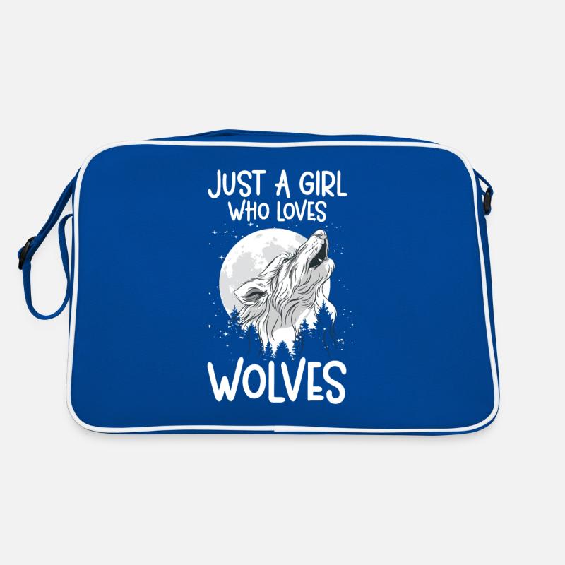 Nur Ein Mädchen, Das Wölfe Liebt Waldtiere Wolf Retro Tasche