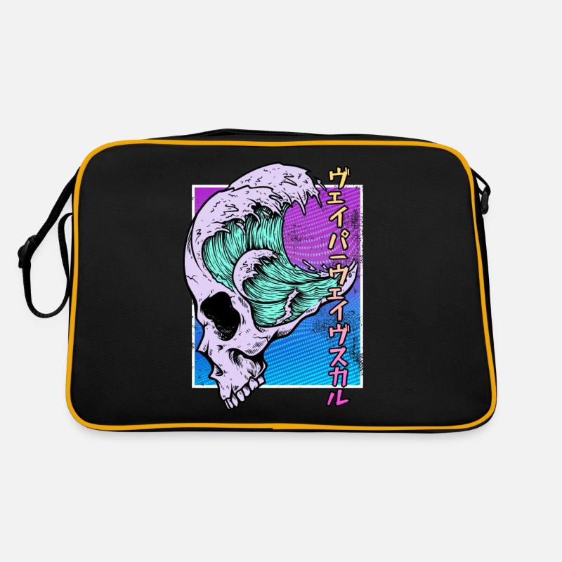 Kaganawa Great Wave Pastel Goth Schädel Vaporwave Retro Tasche